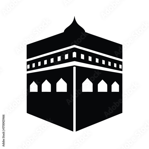 Black Silhouette of the Kaaba in Mecca islam muslim