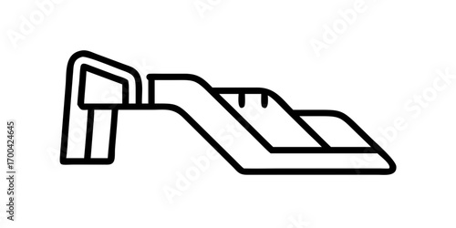 Water slide icon outline design
