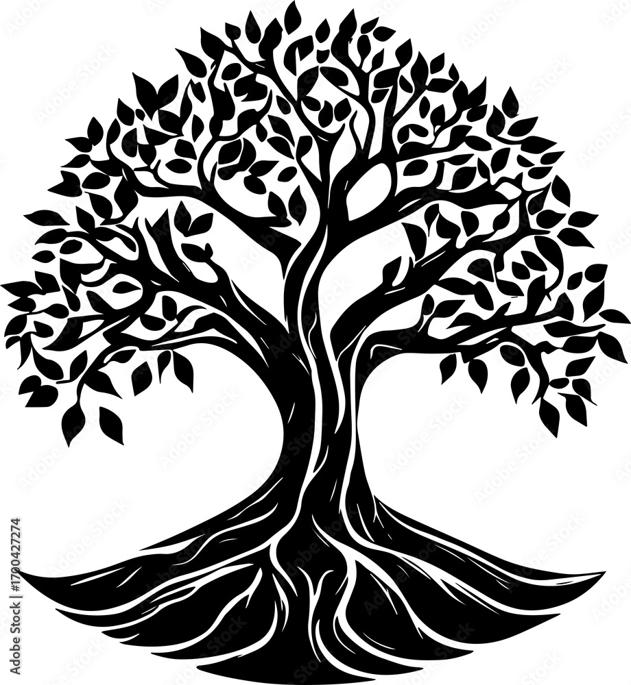 Obraz premium Big tree silhouette icon 
