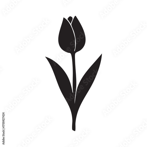 Black and white plant silhouette vector illustration