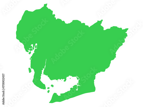 少しゆるい愛知県地図 フチなし 東海 / A loosely drawn map of Aichi Prefecture	