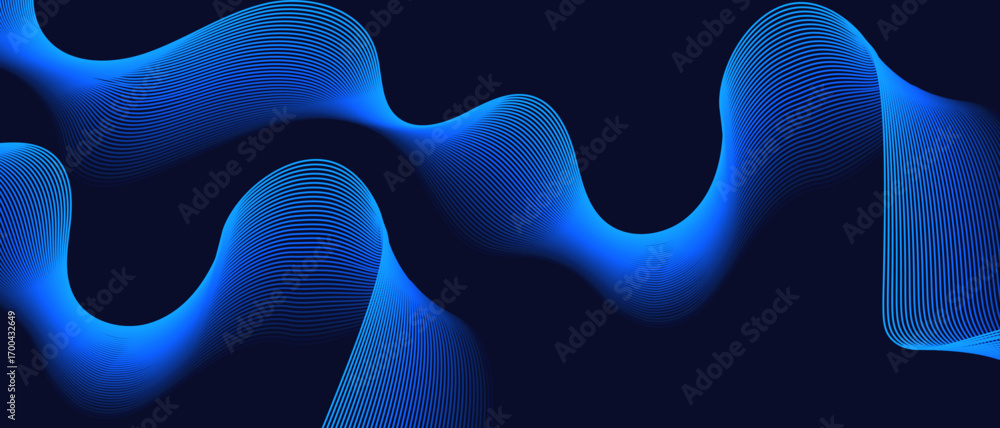 Obraz premium Abstract glowing geometric lines on dark background. Futuristic technology concept for AI and all Digital Communications.