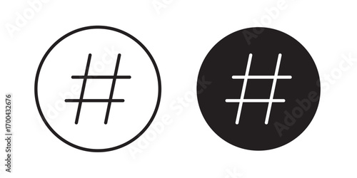 Hashtag icon. hashtag sign. Vector illustration with stroke and fill on a white background.