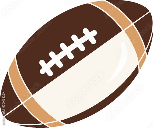 Illustration Vector of a Football with Brown and Tan Color Scheme for Sport Graphics
