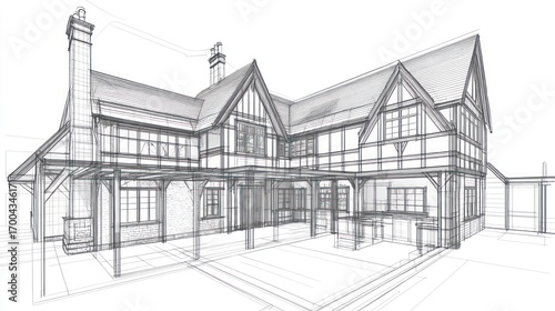 Architectural design drawing of house