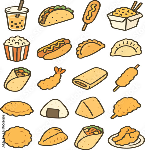 set of food icons