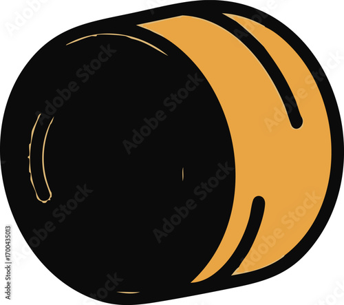 Illustration Vector of Sushi Roll Design with Black and Orange Elements Food Theme Modern Style