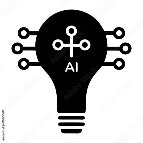 Ai artificial intelligence lightbulb innovation technology concept for future ideas and solutions
