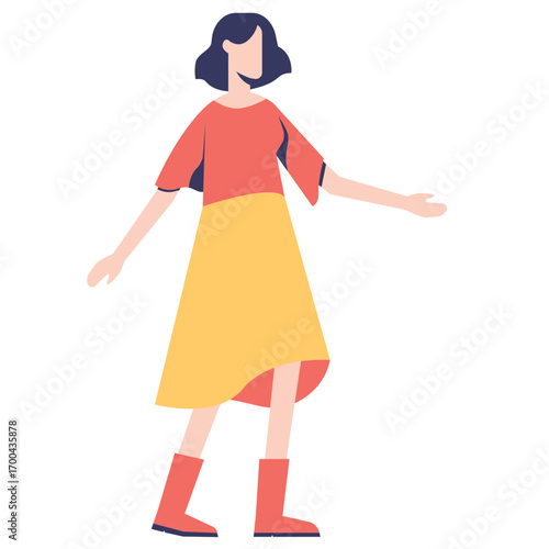 illustration of a modern business woman character