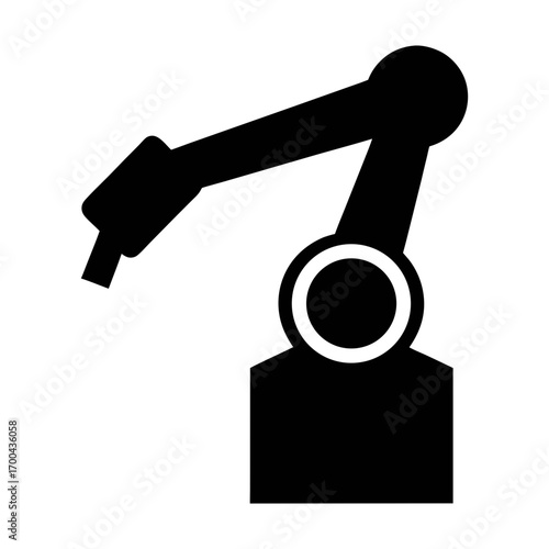 Industrial robot arm vector illustration for automation, manufacturing, and robotics design projects