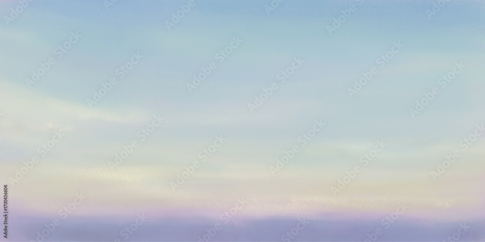 Obraz premium 水彩で描かれた夕暮れの時間帯の青空の背景イラスト