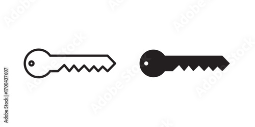 Key icon. Vector illustration with stroke and fill on a white background.