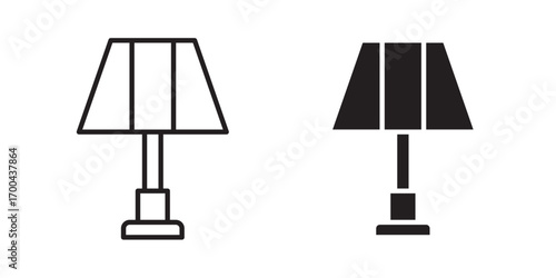 Lamp icon . Vector illustration with stroke and fill on a white background.