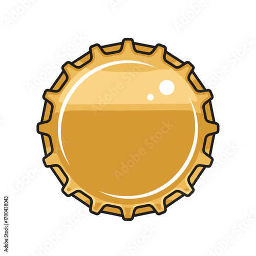 Metallic Beer Bottle Cap Vector