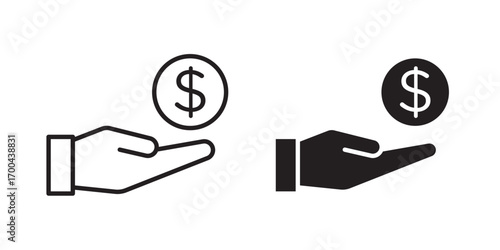 Lending icon. Vector illustration with stroke and fill on a white background.