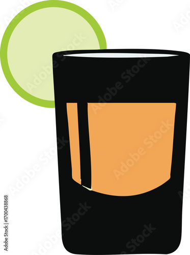 Illustration Vector of Shot Glass with Lime Modern and Simple Design
