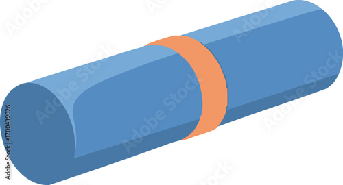 Illustration Vector of Rolled Document Scroll with Ribbon in Light Blue and Orange Colors Minimalist Design