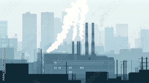 Urban industrial silhouette