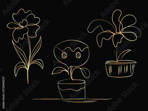 Vintage coffee mug with floral pattern, a black and white design of a plant with a leaf, creating a floral design with nature's beverage