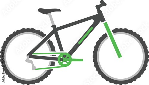 Modern Bicycle Vector Illustration with Green Accents Minimalist Bike Design