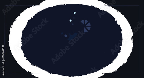 Abstract Vector Background with Dark Blue Geometric Shapes and White Brush Stroke Frame
