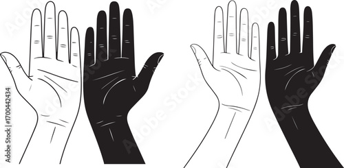 Raised Hand Icon – Stop, Warning, and Human Interaction Symbol Vector