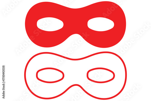 Silhouette superhero mask vector icon set. Silhouette superhero mask vector icon set. Minimalist black mask icon for disguise and secrecy themes. Mask superhero. Carnival mask icon. Vector