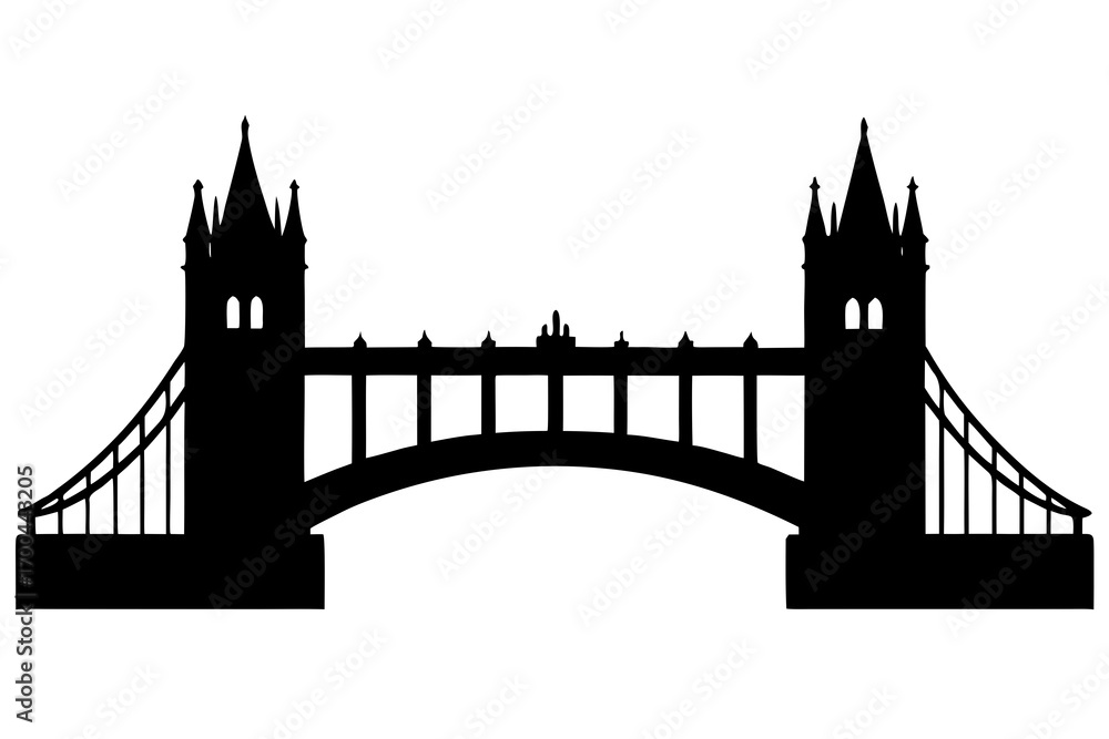 Fototapeta premium London bridge silhouette vector illustration