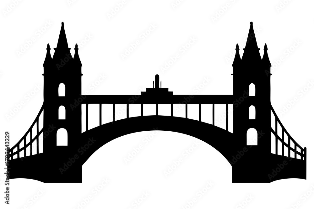 Fototapeta premium London bridge silhouette vector illustration