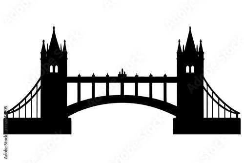 London bridge silhouette vector illustration