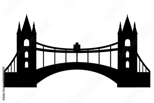 London bridge silhouette vector illustration