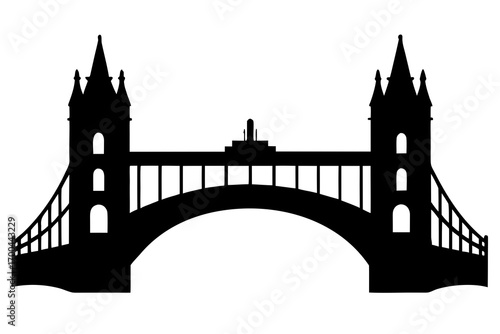 London bridge silhouette vector illustration
