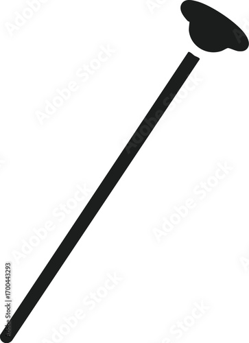Modern Minimalist Vector Icon of Plunger Cleaning Tool