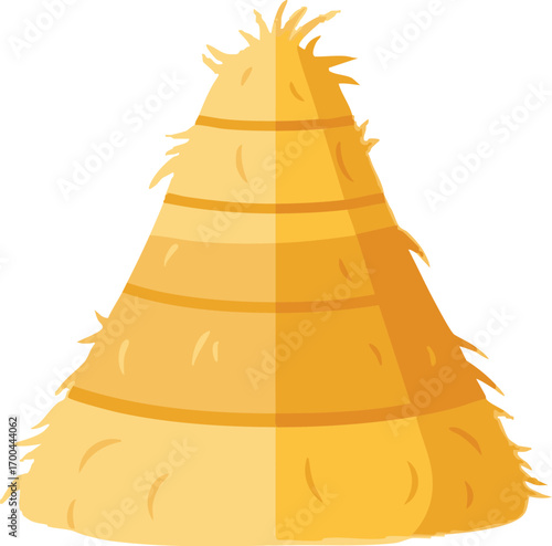Illustration Haystack Vector Simple Farm Harvest Design in Warm Yellow Tones