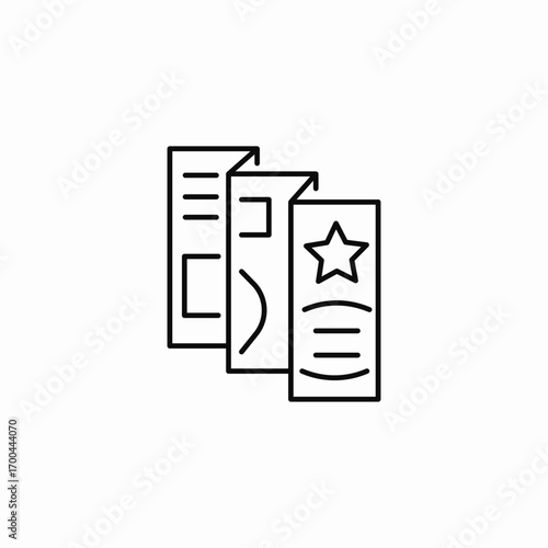 brochure with star icon sign vector