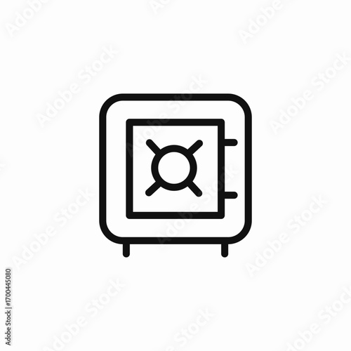 safe box vault icon sign vector