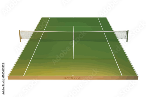 Tennis Field Vector Illustration