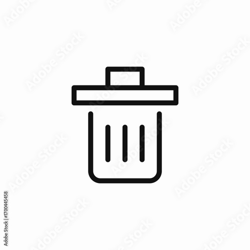 trash can with lid icon sign vector