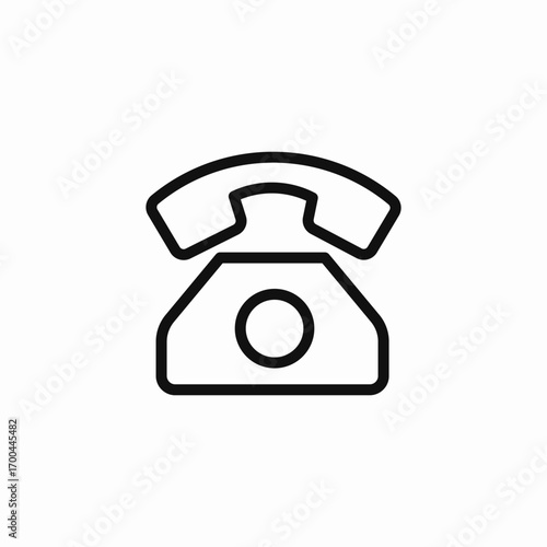 vintage landline phone icon sign vector