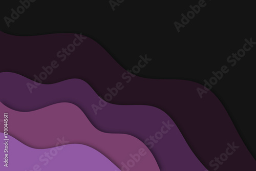 Abstract layered waves in shades of purple and black