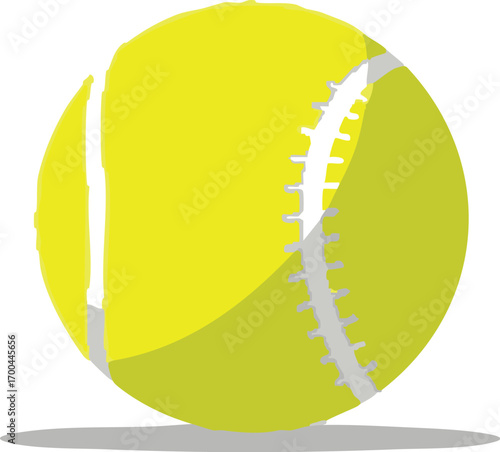 Illustration of Yellow Tennis Ball Vector Graphic in Sporty Style