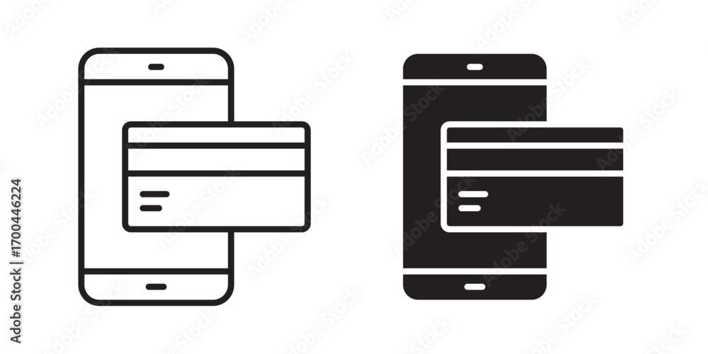 Online payment icon. Vector illustration with stroke and fill on a white background. Online payment icon. Vector illustration with stroke and fill on a white background.