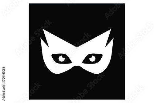 Different Mask silhouette Masquerade vector for apps or web party superhero carnival villain or burglar icon in flat. costume eye mask hidden person face. Different Mask silhouette isolated eps10