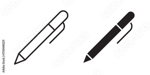 Pen icon. for web, computer and mobile app. Vector illustration with stroke and fill on a white background.
