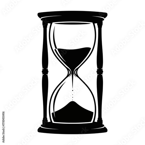 Hourglass silhouette isolated on white background