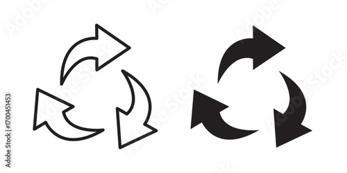Recycle icon. Vector illustration with stroke and fill on a white background.