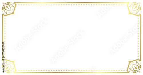 rectangle lotus detailed hinduism ornament frame vector	