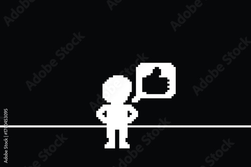 Cartoon pixel art cute black color background 8 bit character business man businessman smart work game decoration business 8 bit male career smart game 8bit png vector.