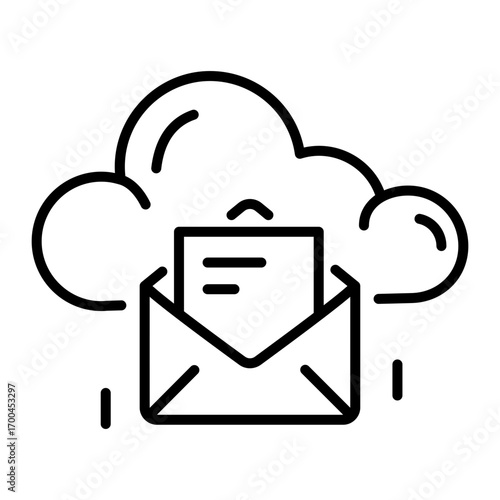 A linear style icon representing cloud mail