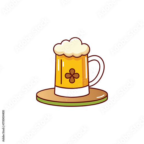 Oktoberfest celebration elements with beer mug hats and pretzel